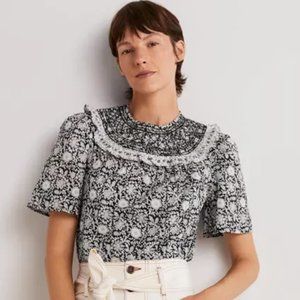 Boden Smocked Neck Top, size 10, NWOT